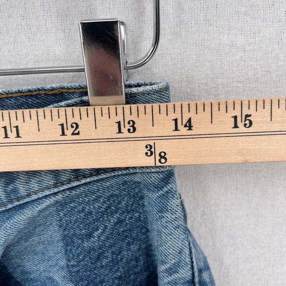 RE/DONE Jeans Womens 26 Blue Stovepipe Stripes Wash High Rise Slim Straight - Picture 11 of 14